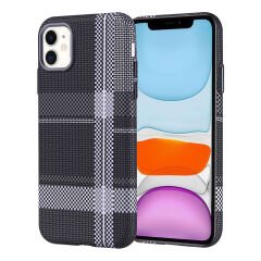 iPhone 11 Kılıf Kablosuz Şarj Özellikli Karbon Fiber Görünümlü Nekst Kapak