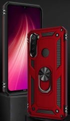 Xiaomi Redmi Note 8 Kılıf Vega Tank Sert Yüzüklü Standlı Zırh Koruma Kapak