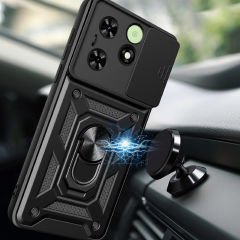 Tecno Spark 20 Kılıf Magnetik Standlı Kamera Korumalı Sürgülü Vega Kapak