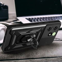 Tecno Spark 20 Kılıf Magnetik Standlı Kamera Korumalı Sürgülü Vega Kapak