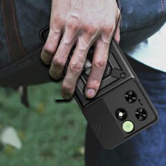 Tecno Spark 20 Kılıf Magnetik Standlı Kamera Korumalı Sürgülü Vega Kapak