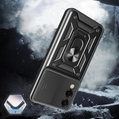 Samsung Galaxy S25 Edge Kılıf Magnetik Standlı Kamera Korumalı Sürgülü Vega Kapak