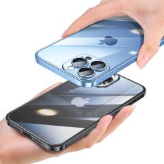 iPhone 13 Pro Max Kılıf Sert PC Renkli Çerçeveli  Riksos Kapak