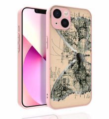 iPhone 13 Kılıf Desenli Kamera Korumalı Parlak Nora Kapak