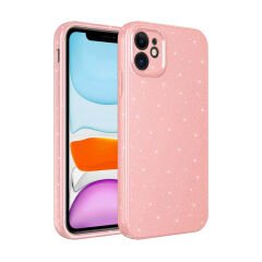 iPhone 12 Kılıf Kamera Korumalı Simli Lüks Koton Kapak