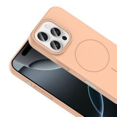 iPhone 16 Pro Max Kılıf Kablosuz Şarj Özellikli Ruby Silikon Kapak