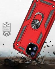 iPhone 11 Kılıf Vega Tank Sert Yüzüklü Standlı Zırh Koruma Kapak