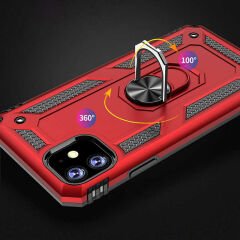 iPhone 11 Kılıf Vega Tank Sert Yüzüklü Standlı Zırh Koruma Kapak