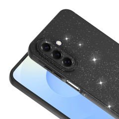 Samsung Galaxy A17 Kılıf Kamera Korumalı Simli Lüks Koton Kapak