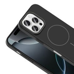 iPhone 16 Pro Kılıf Kablosuz Şarj Özellikli Ruby Silikon Kapak