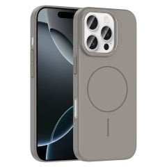 iPhone 16 Pro Kılıf Kablosuz Şarj Özellikli Ruby Silikon Kapak