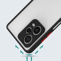 Xiaomi Redmi Note 12 Pro Plus 5G Kılıf Mat Kamera Korumalı Renkli Tuşlu Sert Silikon Hux Kapak