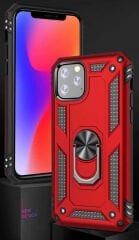 iPhone 11 Pro Max Kılıf Vega Tank Sert Yüzüklü Standlı Zırh Koruma Kapak