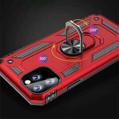 iPhone 11 Pro Max Kılıf Vega Tank Sert Yüzüklü Standlı Zırh Koruma Kapak