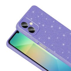 Samsung Galaxy A07 Kılıf Kamera Korumalı Simli Lüks Koton Kapak