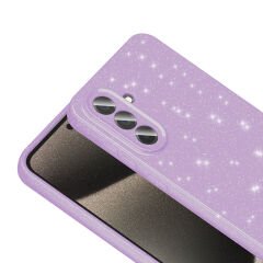 Samsung Galaxy A56 Kılıf Kamera Korumalı Simli Lüks Koton Kapak