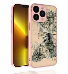 iPhone 13 Pro Max Kılıf Desenli Kamera Korumalı Parlak  Nora Kapak