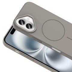 iPhone 16 Plus Kılıf Kablosuz Şarj Özellikli Ruby Silikon Kapak