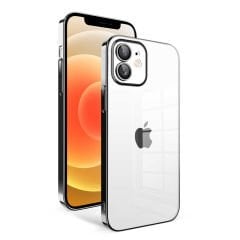 iPhone 12 Kılıf Kamera Korumalı Renkli Çerçeveli Garaj Kapak