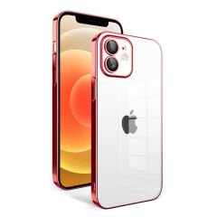iPhone 12 Kılıf Kamera Korumalı Renkli Çerçeveli Garaj Kapak