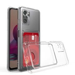 Xiaomi Poco M5S Kılıf Kartlıklı Şeffaf Setra Clear Silikon Kapak
