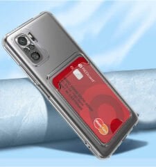 Xiaomi Poco M5S Kılıf Kartlıklı Şeffaf Setra Clear Silikon Kapak