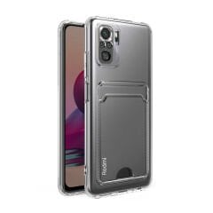 Xiaomi Poco M5S Kılıf Kartlıklı Şeffaf Setra Clear Silikon Kapak