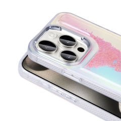 iPhone 15 Pro Max Kılıf Airbagli Renkli Arka Yüzey Boncuk Tasarımlı Kumul Kapak