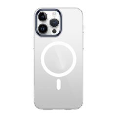 iPhone 15 Pro Kılıf Wireless Şarj Özellikli Şeffaf G-Glass Kapak Kılıf