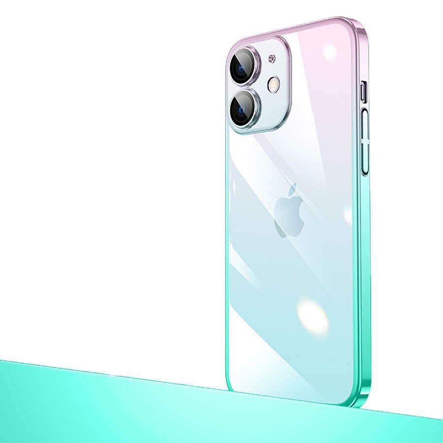 iPhone 12 Kılıf Parlak Renk Geçişli Kamera Korumalı Senkron Kapak