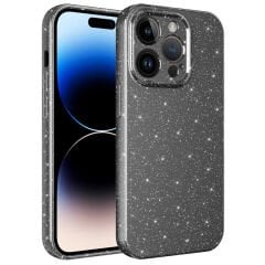 iPhone 14 Pro Kılıf Kamera Korumalı Simli Lüks Koton Kapak