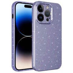iPhone 14 Pro Kılıf Kamera Korumalı Simli Lüks Koton Kapak
