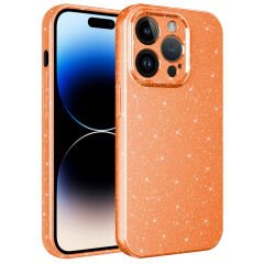 iPhone 14 Pro Kılıf Kamera Korumalı Simli Lüks Koton Kapak