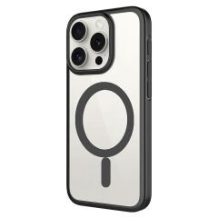 iPhone 15 Pro Kılıf Wireless Şarj Özellikli Sert PC Mat Riksos Magsafe Kapak Kılıf