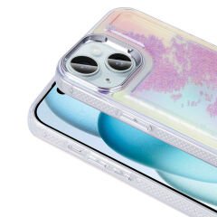 iPhone 15 Kılıf Airbagli Renkli Arka Yüzey Boncuk Tasarımlı Zore Kumul Kapak