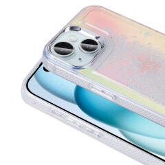 iPhone 15 Kılıf Airbagli Renkli Arka Yüzey Boncuk Tasarımlı Zore Kumul Kapak