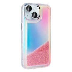 iPhone 15 Kılıf Airbagli Renkli Arka Yüzey Boncuk Tasarımlı Zore Kumul Kapak