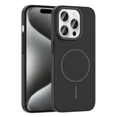 iPhone 15 Pro Max Kılıf Kablosuz Şarj Özellikli Ruby Silikon Kapak