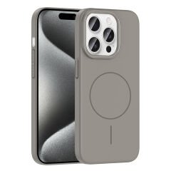 iPhone 15 Pro Max Kılıf Kablosuz Şarj Özellikli Ruby Silikon Kapak