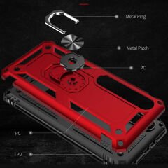 Xiaomi Mi Note 10 Lite Kılıf Vega Tank Sert Yüzüklü Standlı Zırh Koruma Kapak