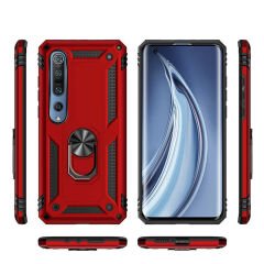 Xiaomi Mi Note 10 Lite Kılıf Vega Tank Sert Yüzüklü Standlı Zırh Koruma Kapak