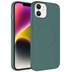 iPhone 12 Kılıf Magsafe Wireless Şarj Özellikli Pastel Renk Silikon Plas Kapak