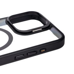 iPhone 15 Pro Kılıf Magsafe Wireless Şarj Özellikli Standlı Magsafe Klon Lensli Kapak Kılıf
