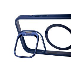 iPhone 15 Pro Kılıf Magsafe Wireless Şarj Özellikli Standlı Magsafe Klon Lensli Kapak Kılıf