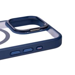 iPhone 15 Pro Kılıf Magsafe Wireless Şarj Özellikli Standlı Magsafe Klon Lensli Kapak Kılıf