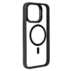 iPhone 15 Pro Kılıf Magsafe Wireless Şarj Özellikli Standlı Magsafe Klon Lensli Kapak Kılıf