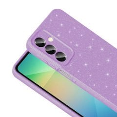 Samsung Galaxy A16 Kılıf Kamera Korumalı Simli Lüks Koton Kapak