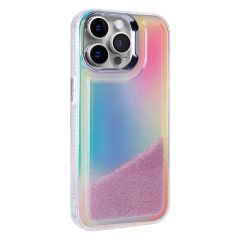 iPhone 14 Pro Max Kılıf Airbagli Renkli Arka Yüzey Boncuk Tasarımlı Kumul Kapak