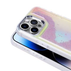 iPhone 14 Pro Max Kılıf Airbagli Renkli Arka Yüzey Boncuk Tasarımlı Kumul Kapak