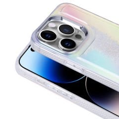 iPhone 14 Pro Max Kılıf Airbagli Renkli Arka Yüzey Boncuk Tasarımlı Kumul Kapak